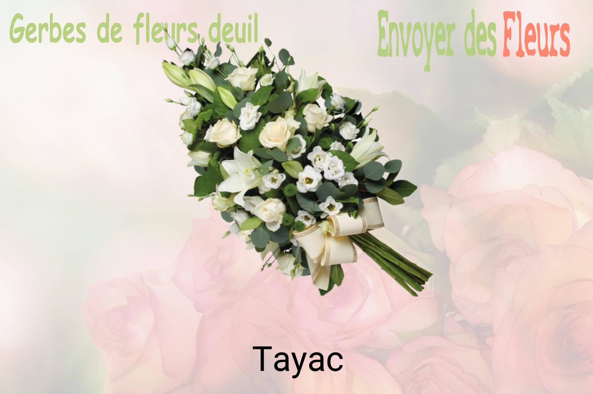 Gerbe de fleurs de deuil livrée à Tayac